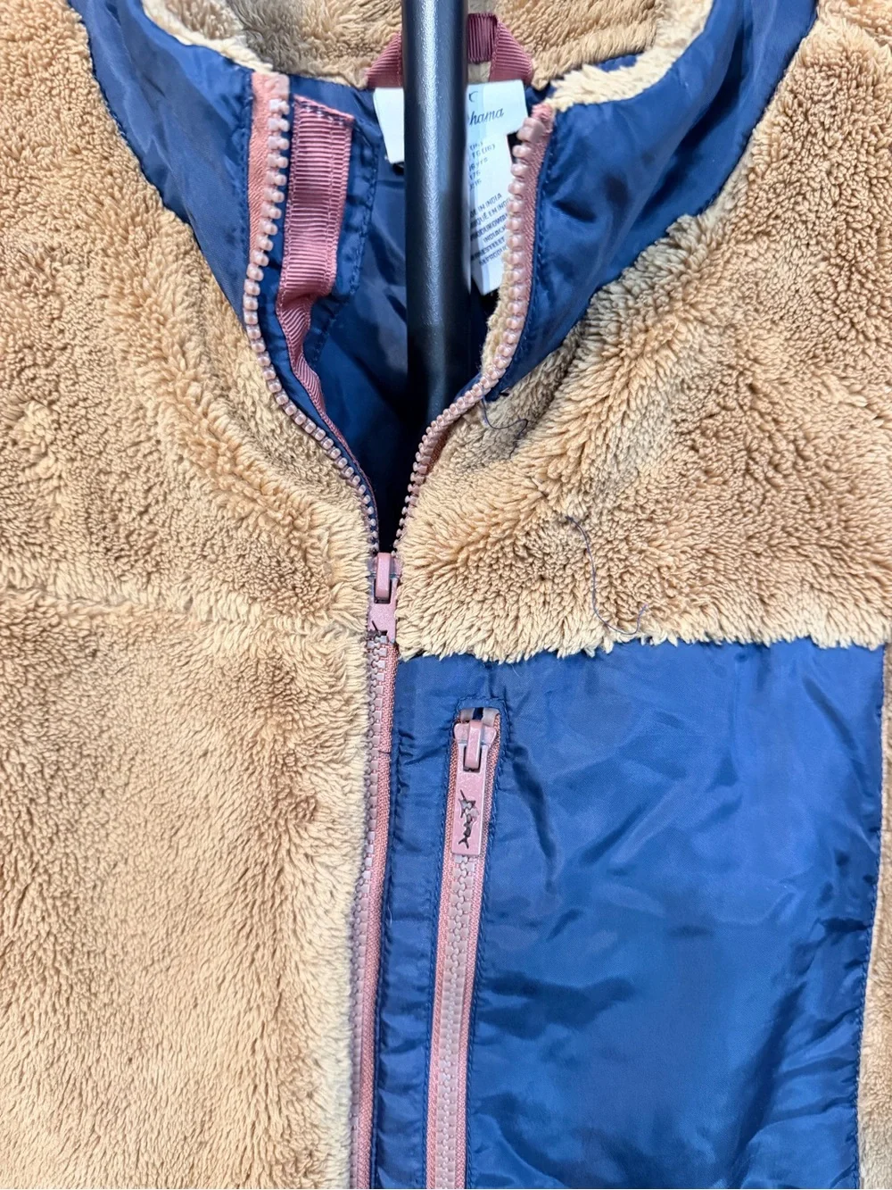 Tommy Bahama Boy’s Tan Sherpa Jacket with Navy Chest Pocket Size 16